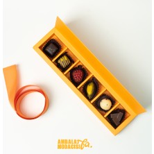 Ambalaj Modacısı Future Box With Bag 6 Gözlü Turuncu Çikolata Kutusu