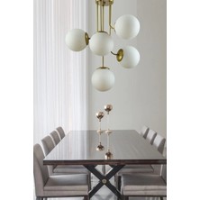 Ömür Avize Vera Modern Tasarım Globe Camlı Beşli Avize