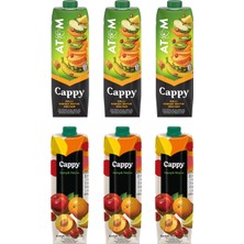 Cappy Atom ve Karışık Meyve Suyu 1 Lt 6 Lı Karma Paket