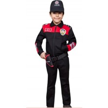 Safari Yunus Çocuk Polis Kostümü Emniyet Teşkilatı Üniforması Pantolon Ceket Şapka