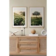 Artavessa 2 Parça MDF Tablo Seti 33X48 cm Ahşap Çerçeve Görünümlü Renkli Modern Tasarım