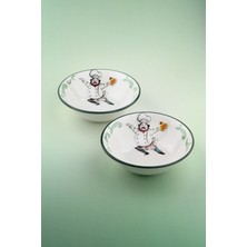 Bursa Porselen Dekor Green Chef 2 Adet Porselen Kase