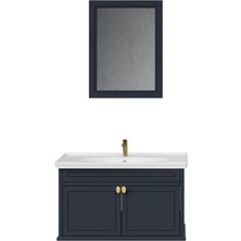 Creavit Antik Kapaklı 100 cm Antrasit Lavabo Dolabı Ikili Set