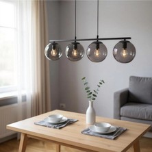 Ömür Avize Romaithal Füme Camlı Modern Tasarım Dörtlü