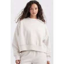 Nike Sportswear Essential Collection Fleece Oversized Kadın Sweatshirt Krem