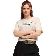 Puma Essential Graphic Animal Kadın Bej Günlük Stil T-Shirt 69182187