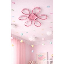 Ömür Avize Stella Modern Tasarım Ledli Pembe Çocuk Odası Avizesi