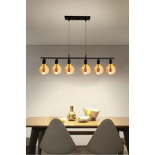 Ömür Avize Roma Modern Tasarım Camsız Sıralı Altılı Avize