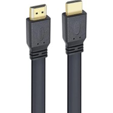 Powermaster 1.5 Metre Flat Yassı Gold Uçlu 19 Pin HDMI Kablo