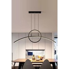 Ömür Avize Ütopya Siyah Modern Ledli Masa Üstü Lüks Tasarım Avize