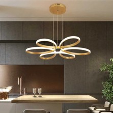 Ömür Avize Stella Gold Kasa Beyaz Ledli Sarkıt Avize