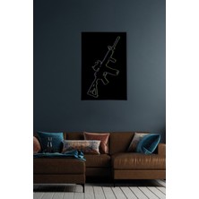 Yanardağ Modern Işıklı Silah Tasarım Tasarımlı Cam Tablo