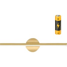 Ömür Avize Modern Kablosuz Tak Çalıştır Ledli Pilli Aplik Banyo Tablo Ayna Aydınlatma Eskitme Gold Pil Dahildir