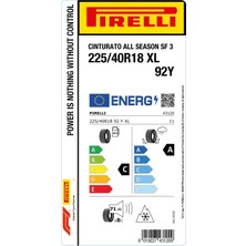 Pirelli 225/40 R18 92Y Xl Cinturato All Season Sf3 Oto 4 Mevsim Lastiği (Üretim: 2026)