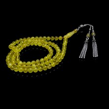 Tesbih Rüyası Gümüş Kamçılı Bol Hareli Damla Kehribarından Namaz Tesbih