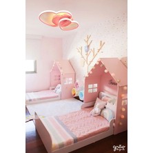 Ömür Avize Mina Pembe Kalpli Çocuk Odası Ledli Avize