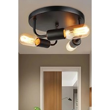 Ömür Avize Sima Modern 3lü Siyah Kasa Avize