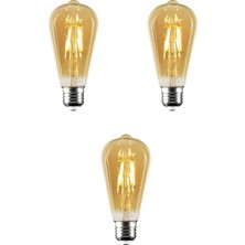Ömür Avize 8W E27 Amber Renk Rustik LED Ampul CT-4290 (3lü Gönderilmektedir)