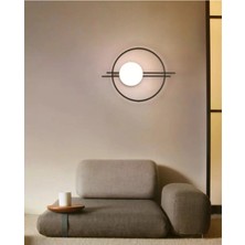 Ömür Avize Ester Siyah Modern Tasarım Kapalı Globe Camlı Aplik