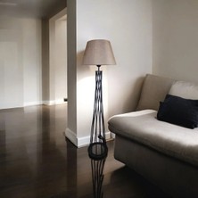 Ömür Avize Deniz Siyah Ayak Konik Lambader