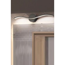 Ömür Avize Kripto Modern Siyah Kasa Tablo Ayna Üstü Beyaz Ledli Aplik ( Pilli Değildir )