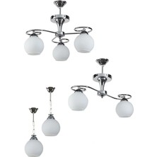 Ömür Avize Avizeseti Modern Füme Komple Set Avize Tekli Ikili Üçlü Avize