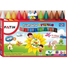 Kitabevimden Fatih Mum Pastel Boya Triangular Üçgen Crayons 12 Renk 50290
