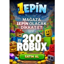 1Epin 200 Robux - USD Para Birimi ile Roblox Oyun İçi Alım İçin Aylık Süreli Kod