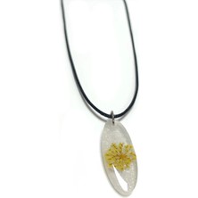 İlk El Grup Ieg™ Sultanotu Çiçeği Oval Epoksi Kolye