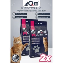 Qm Aktif Karbonlu Süper Premium Bentonit Kedi Kumu 10 L x 2 Adet