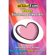 Sb Store Kalp Temalı Ambalaj Hediye Paket Süsleme Etiketi Model 120 - 96 Adet 3cm