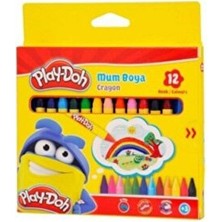 Kitabevimden Play-Doh Mum Pastel Boya Crayon Yuvarlak 12 Renk CRN-CR004