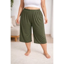  oversize pamuk penye kapri şort – büyük beden