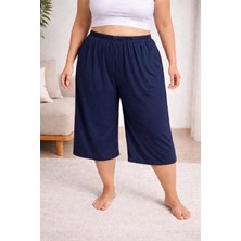  oversize pamuk penye kapri şort – büyük beden