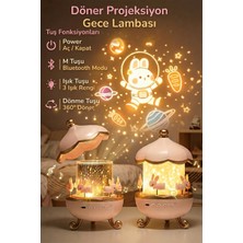 Saravita Döner Yıldız Projeksiyon Gece Lambası Bluetooth Hoparlörlü Çocuk Gece Işığı Projektör