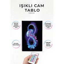 Yanardağ Modern Işıklı Ahtapot Tasarımlı Cam Tablo