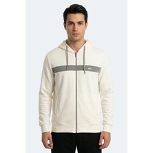 Slazenger Kralon I Erkek Kapüşonlu Cepli Ekru Sweatshırt
