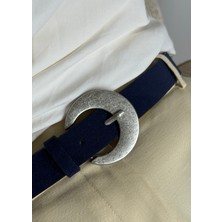 KİLİGİSTANBUL Vani Lacivert Süet Görünümlü Kemer 100 cm