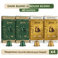 Nespresso Original Uyumlu Alüminyum Kapsül - 4 Adet Deneme Paketi - Dark/house Blend - 40 Kapsül