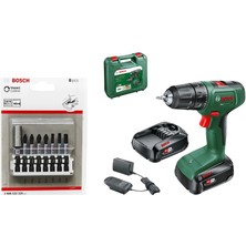 Bosch Easydrill 18V-40 2.0AH Çift Akülü Matkap  + Bosch Impact Control Vidalama Bits Uç Seti 8 Parça