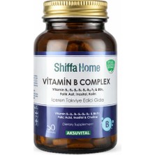 Shiffa Home Vitamin B Complex Takviye Edici Gıda 60 Tablet | B1 B2 B3 B5 B6 B12 Biotin Folik Asit Inositol Kolin Içeren Formül