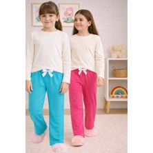 ByDon Çocuk Pamuklu Tek Alt Pijama 2'li Avantaj Paket