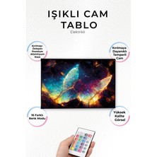 Yanardağ Modern Işıklı Soyut Sanat Efekti Tasarımlı Cam Tablo