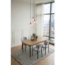 Deren Home Pufy Serisi 80X130 Açılabilir Masa +4 Adet Silinebilir Sandalye Masa Takımı