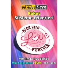 Sb Store Sevgiyle Hazırlandı Made With Love Paket Süsleme Etiketi Model 189 - 96 Adet 3cm