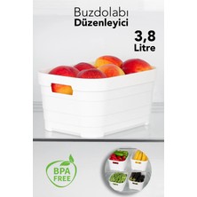 Meleni Home 3800 ml Buzdolabı Düzenleyici - Mutfak Banyo Dekoratif Dolap Içi Çok Amaçlı Organizer Beyaz