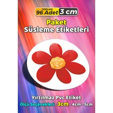 Sb Store Çiçek Temalı Ambalaj Hediye Paket Süsleme Etiketi Model 144 - 96 Adet 3cm