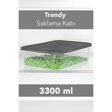 Meleni Home Trendy Buzdolabı Düzenleyici - Mikrodalga ve Difrize Uygun Organizer Saklama Difriz Kabı 3300ML