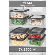 Meleni Home 7'li Trendy Buzdolabı Düzenleyici - Mikrodalga ve Difrize Uygun Organizer Saklama Difriz Kabı 2700ML