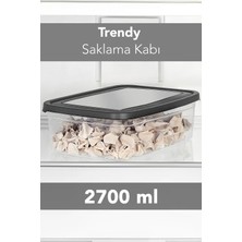 Meleni Home Trendy Buzdolabı Düzenleyici - Mikrodalga ve Difrize Uygun Organizer Saklama Difriz Kabı 2700ML